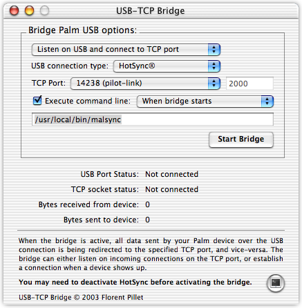 USB-TCP Bridge Screenshot